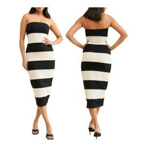 Susana Monaco Striped Strapless Jersey Tube Dress Size Large NWOT